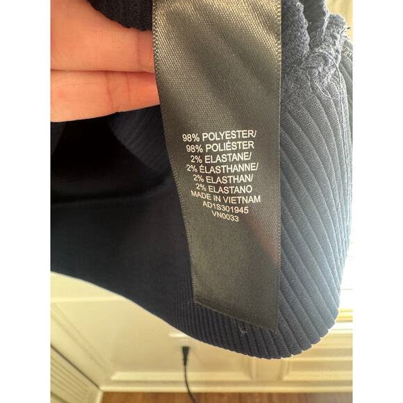 Adrianna Papell Navy Blue Long Sleeve Quarter Zip with Collar - Size Large - Picture 5 of 7